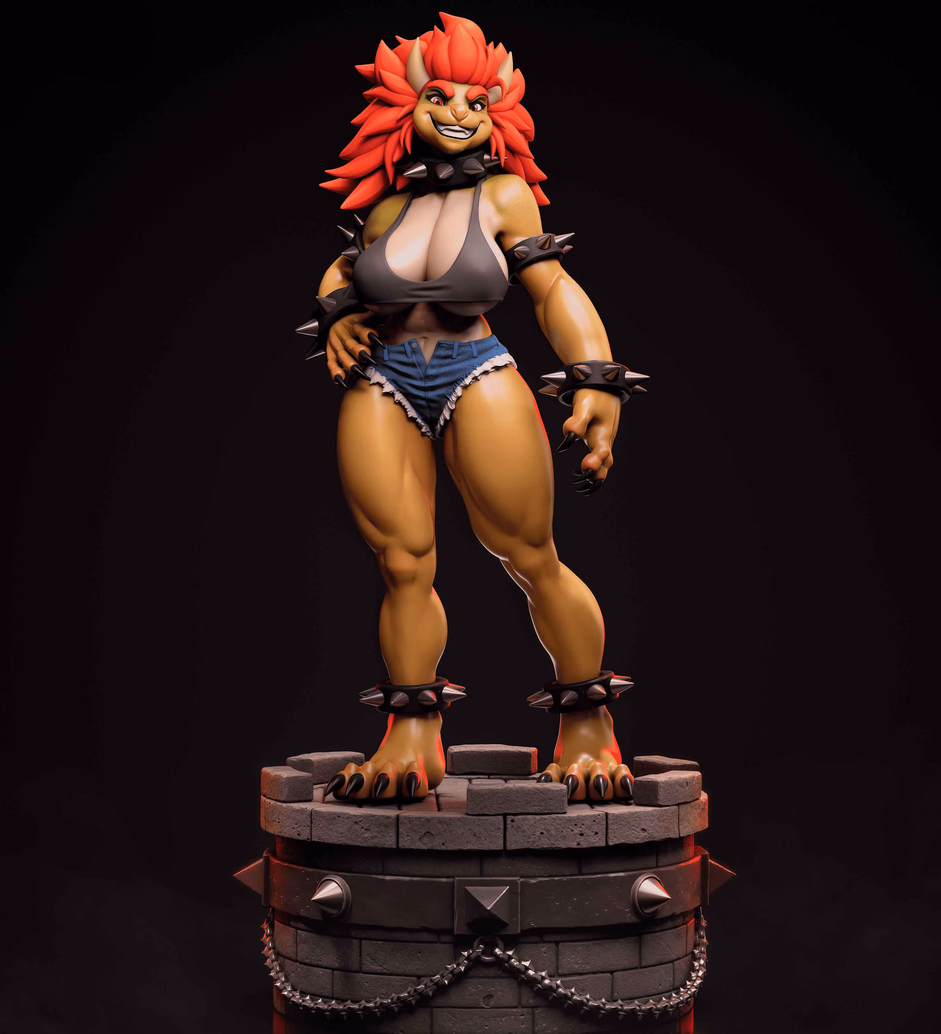 Bowser Girl Furry Statue | Super Mario Fanart von Gatsu SFW,NSFW,Futa 3d printed statue,3d printed,nsfw statue,futa statue,Bowser Girl Statue,Super Mario Statue,futa figurines,futanari figurines,futanari statue,furry statue