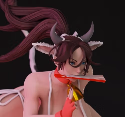 Statue Mai Shiranui CowGirl | Fatal Fury Fan art par Momoji3d SFW,NSFW 3d printed,3d printed statue,nsfw statue,Mai Shiranui statue,Fatal Fury statue