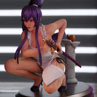 Saeko Busujima Statue | Highschool of the Dead Fan Art by Momoji3d SFW,NSFW 3d printed,3d printed statue,nsfw statue,Saeko Busujima statue,Highschool of the Dead statue