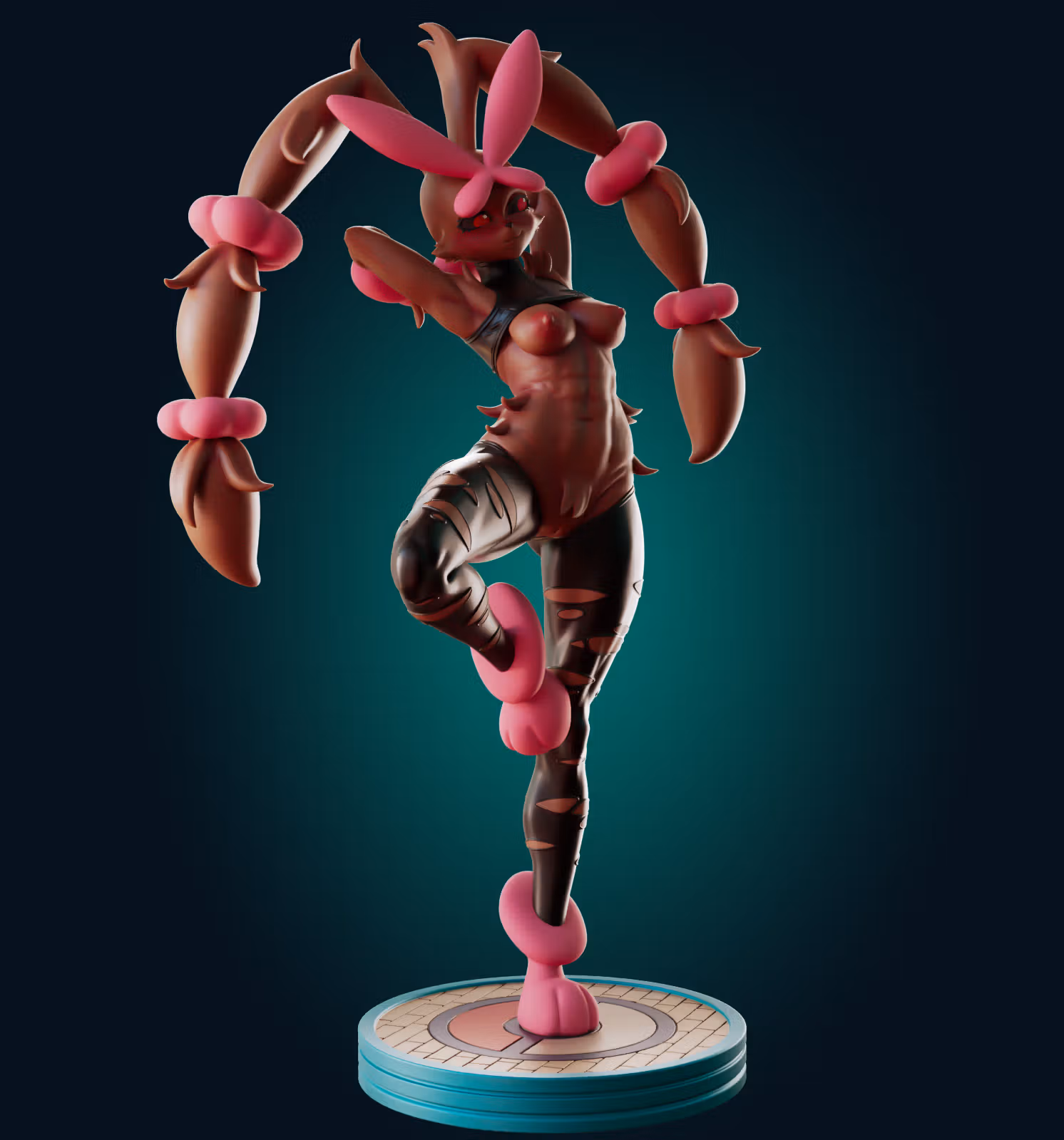 Statua Mega Lopunny | Pokémon Fan art di Officer Rhu SFW,NSFW,Futa 3d printed statue,3d printed,3d printed figure,Lopunny Statue,Pokemon Statue,futa statue,futa figurines,futanari figurines,futanari statue,furry statue