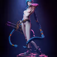 Jinx Statue | Arcane Fan Art by Nympha3D SFW,NSFW 3d printed statue,Jinx statue,3d printed figure,3d printed,Arcane statue,nsfw statue