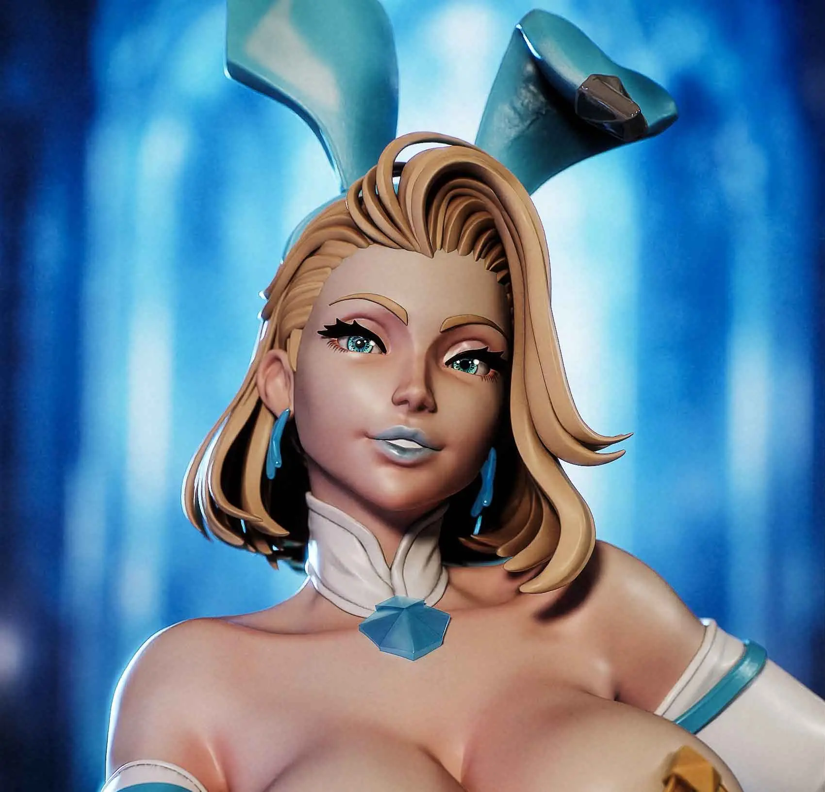 Emma Frost Bunny Suit Statue | Marvel Rivals Fan Art by PEACHFIGURE SFW,NSFW 3d printed statue,3d printed,nsfw statue,3d printed figure,Emma Frost statue,marvel statue