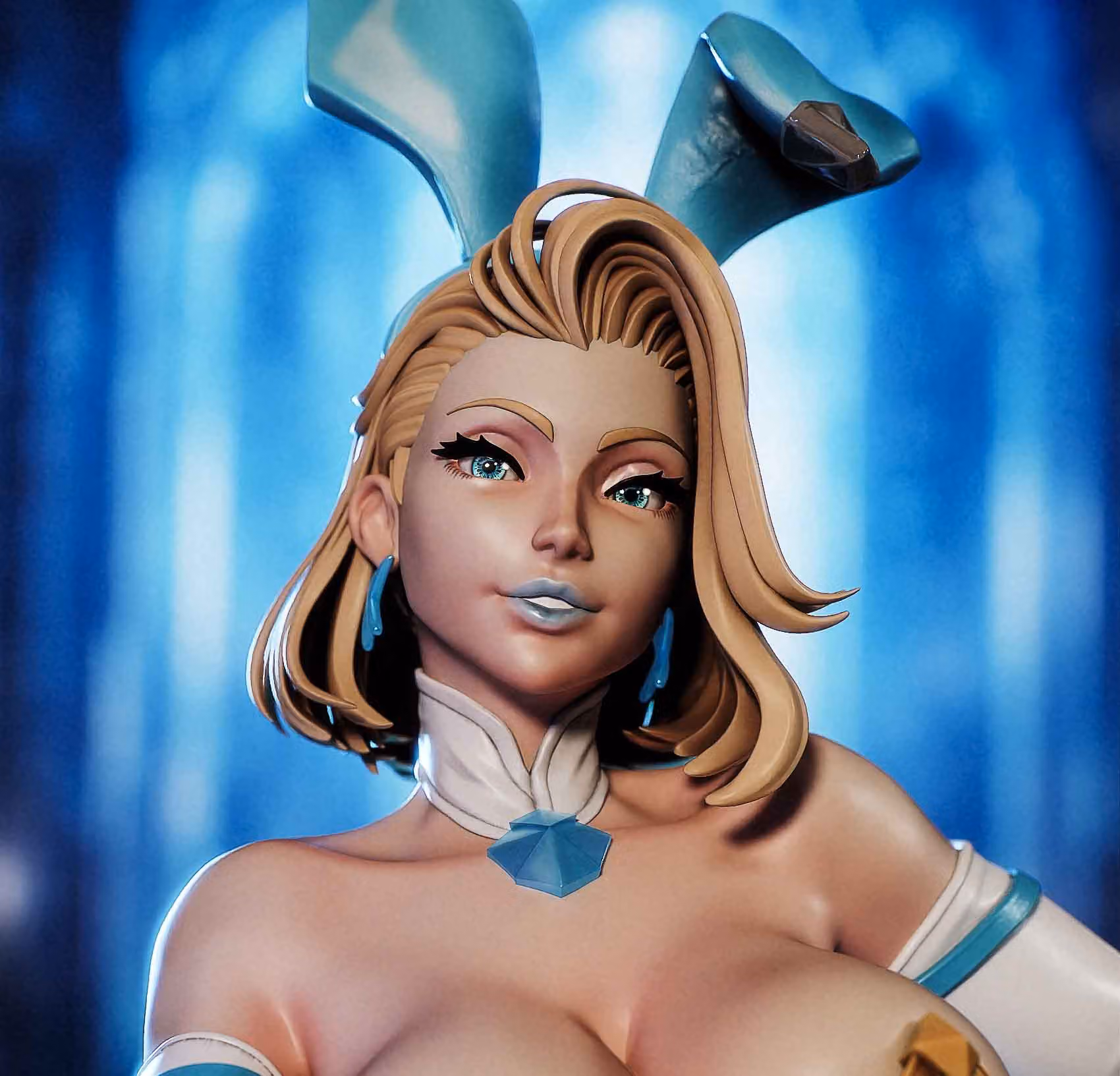 Emma Frost Bunny Suit Statue | Marvel Rivals Fan Art by PEACHFIGURE SFW,NSFW 3d printed statue,3d printed,nsfw statue,3d printed figure,Emma Frost statue,marvel statue