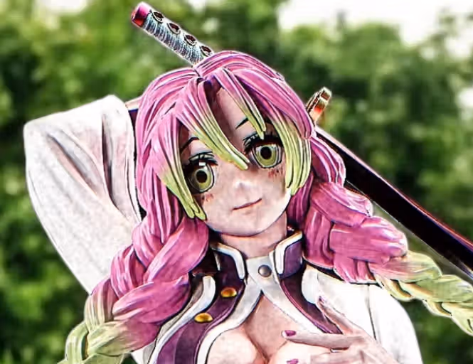Mitsuri Kanroji Statue | Demon Slayer Fan Art by PEACHFIGURE SFW,NSFW 3d printed statue,3d printed,nsfw statue,3d printed figure,Mitsuri Kanroji statue,Demon Slayer statue