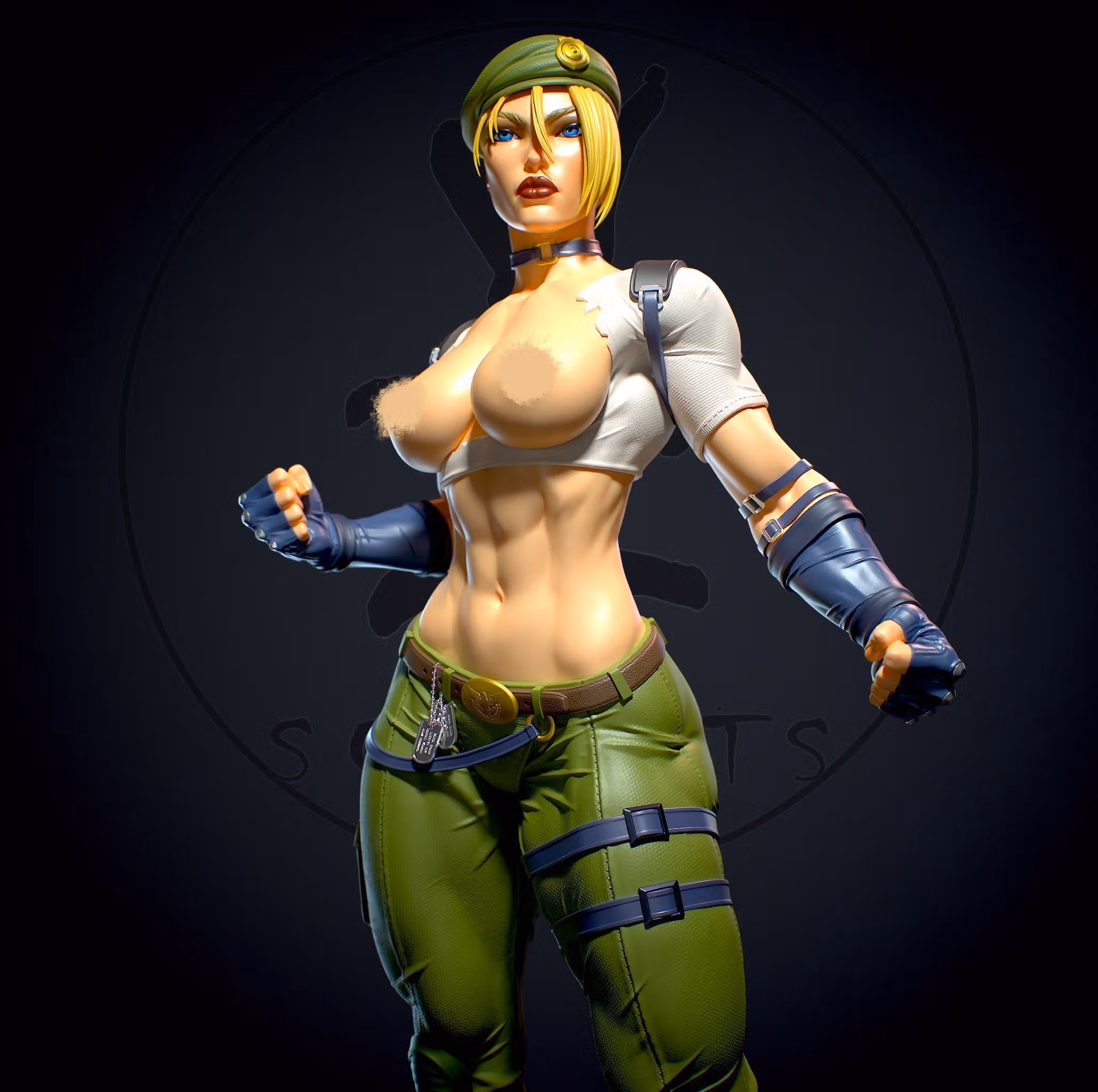 Statua Sonya Blade | Mortal Kombat Fan art di Yan-H SFW,NSFW 3d printed statue,3d printed,nsfw statue,3d printed figure,Sonya Blade statue,Mortal Kombat statue