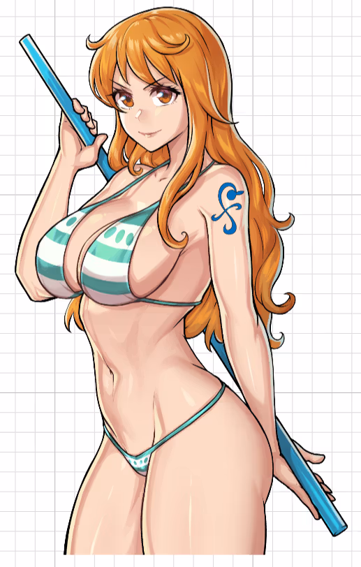 Nami Sticker | One Piece Vinyl Sticker SFW,NSFW sfw sticker,Nami sticker,nsfw sticker,One Piece stickers,anime girl sticker