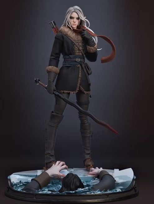 Figura Ciri | The Witcher Fanart autorstwa Bulkamancer SFW 3d printed statue,3d printed,Ciri Statue,3d printed figure,The Witcher Statue
