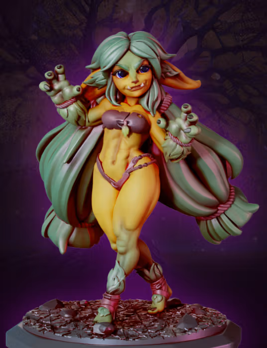 Bugbear Brutina Miniature | DnD Fan Art by Gaz Minis SFW,NSFW 3d printed,miniature,dnd miniature,Bugbear Brutina,3d printed miniature,nsfw miniature