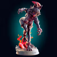 Hellhound v2 Statue | Monster Girl Fan Art by Officer Rhu SFW,NSFW,Futa 3d printed,Hellhound statue,futa statue,Monster Girl statue,furry statue,nsfw statue,futa figurines,futanari figurines,futanari statue