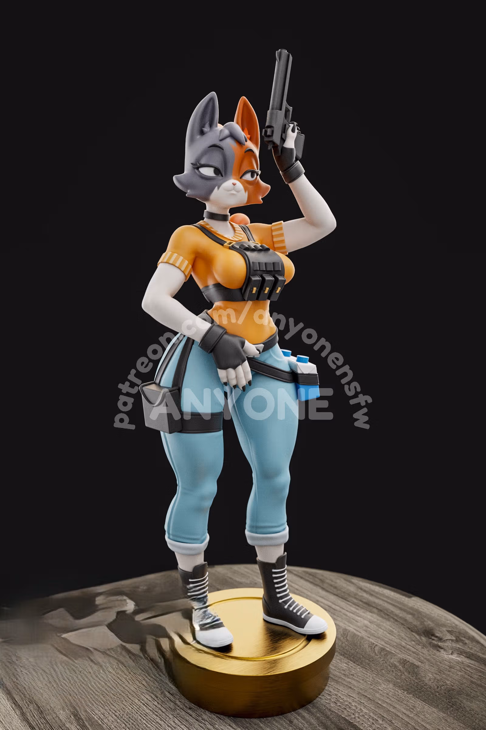 Statue Meowdy Pardner Furry | Fortnite Fan art par Anyonensfw SFW,NSFW 3d printed statue,3d printed,nsfw statue,3d printed figure,Meowdy Pardner Statue,furry statue,Fortnite statue