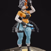 Statue Meowdy Pardner Furry | Fortnite Fan art par Anyonensfw SFW,NSFW 3d printed statue,3d printed,nsfw statue,3d printed figure,Meowdy Pardner Statue,furry statue,Fortnite statue