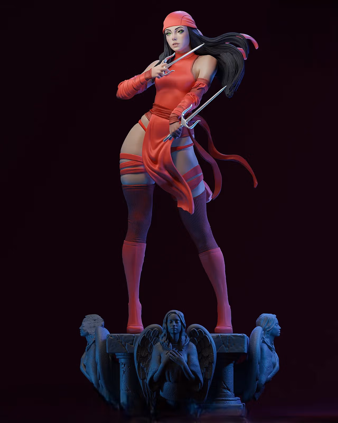 Elektra Statue | Marvel Fan Art by E.S Monster SFW,NSFW 3d printed,3d printed statue,Elektra Statue ,nsfw statue,Marvel statue 