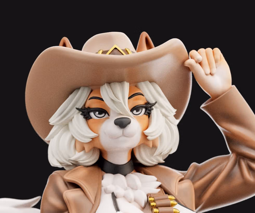 Cowgirl Furry Statue | Original Fan Art by Anyonensfw SFW,NSFW,Futa 3d printed statue,3d printed,nsfw statue,3d printed figure,Cowgirl Statue,furry statue,futa statue,futa figurines,futanari figurines,futanari statue