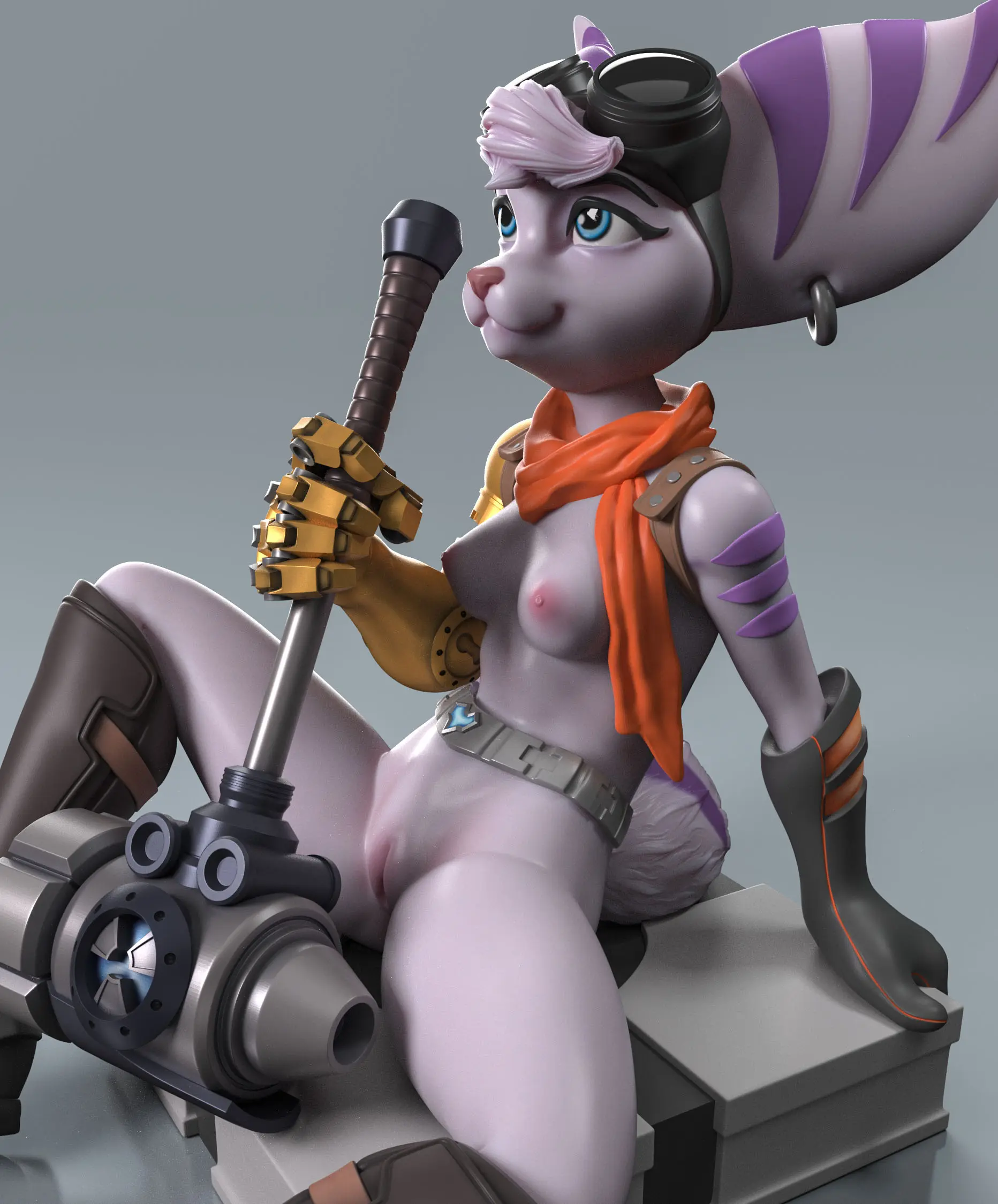 Rivet Statue | Ratchet And Clank Fanart von Anyonensfw SFW,NSFW,Futa 3d printed statue,3d printed,nsfw statue,3d printed figure,furry statue,Rivet Statue,Ratchet And Clank statue ,futanari figurines,futanari statue,futa statue,futa figurines