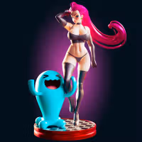 Team Rocket Jessie Statue | Pokemon Fan Art by Officer Rhu SFW,NSFW,Futa 3d printed,Team Rocket Jessie statue,futa statue,pokemon statue,furry statue,nsfw statue,futa figurines,futanari figurines,futanari statue