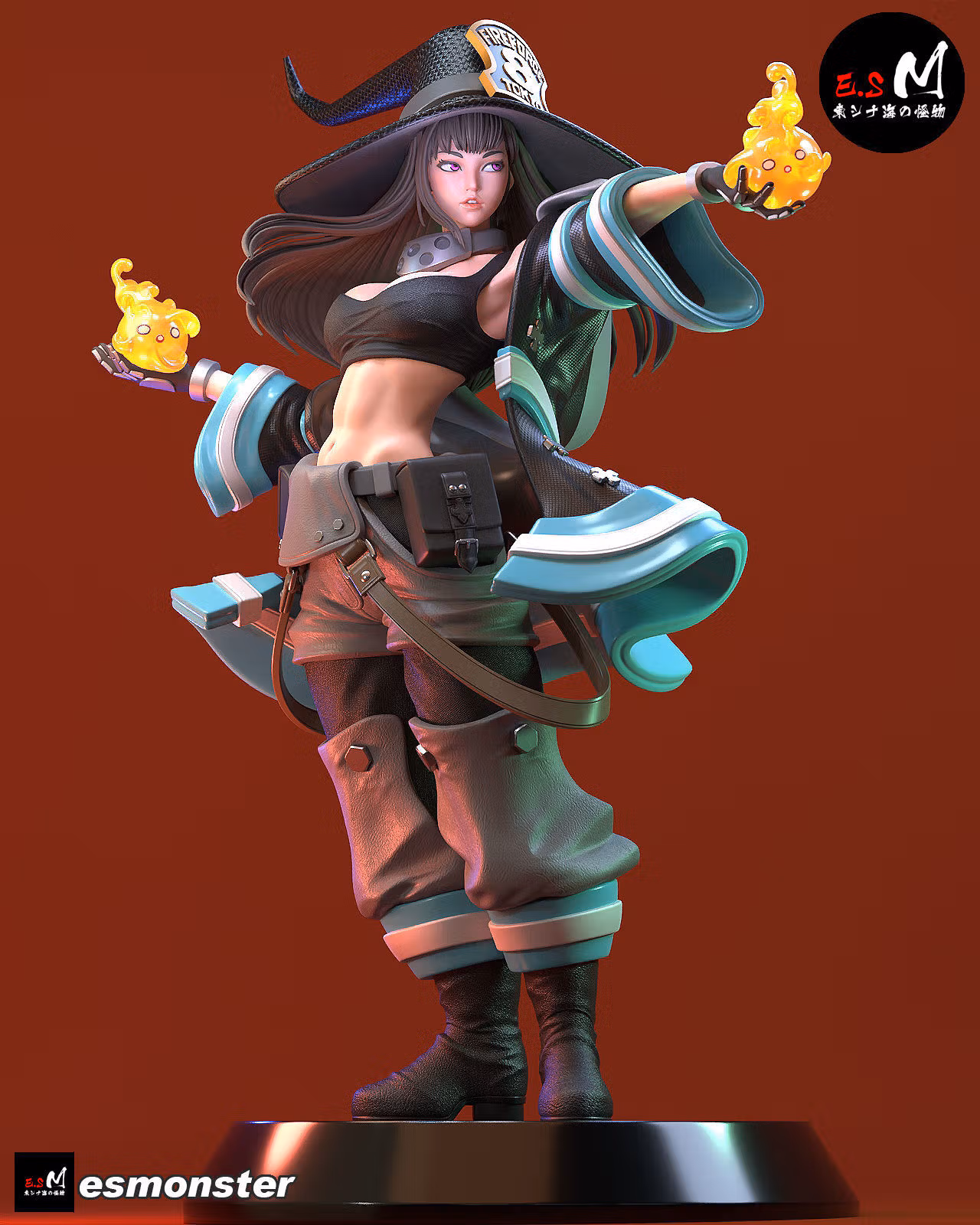 Oze Maki Statue | Fire Force Fan Art by E.S Monster SFW,NSFW 3d printed statue,3d printed,nsfw statue,3d printed figure,Oze Maki Statue,Fire Force statue