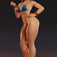 Chun-Li Bikini v2 Statue | Street Fighter Fan Art by Abe3D SFW,NSFW 3d printed statue,Chun-Li Bikini statue,street fighter statue,3d printed figure,3d printed,nsfw statue