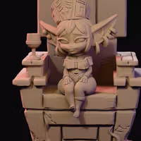 Aztec Queen Goblin Miniature | DnD Fan Art by Jigglystix SFW,NSFW 3d printed,miniature,dnd miniature,Aztec Queen Goblin,3d printed miniature,nsfw miniature