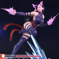 Psylocke Statue | Marvel Fan Art by PEACHFIGURE SFW,NSFW 3d printed statue,3d printed,nsfw statue,3d printed figure,Psylocke statue,Marvel statue