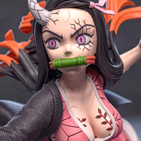 Nezuko Demon Awakened Statue | Demon Slayer Fan Art by Azerama SFW,NSFW 3d printed,3d printed statue,nsfw statue,Nezuko Demon statue,Demon Slayer statue