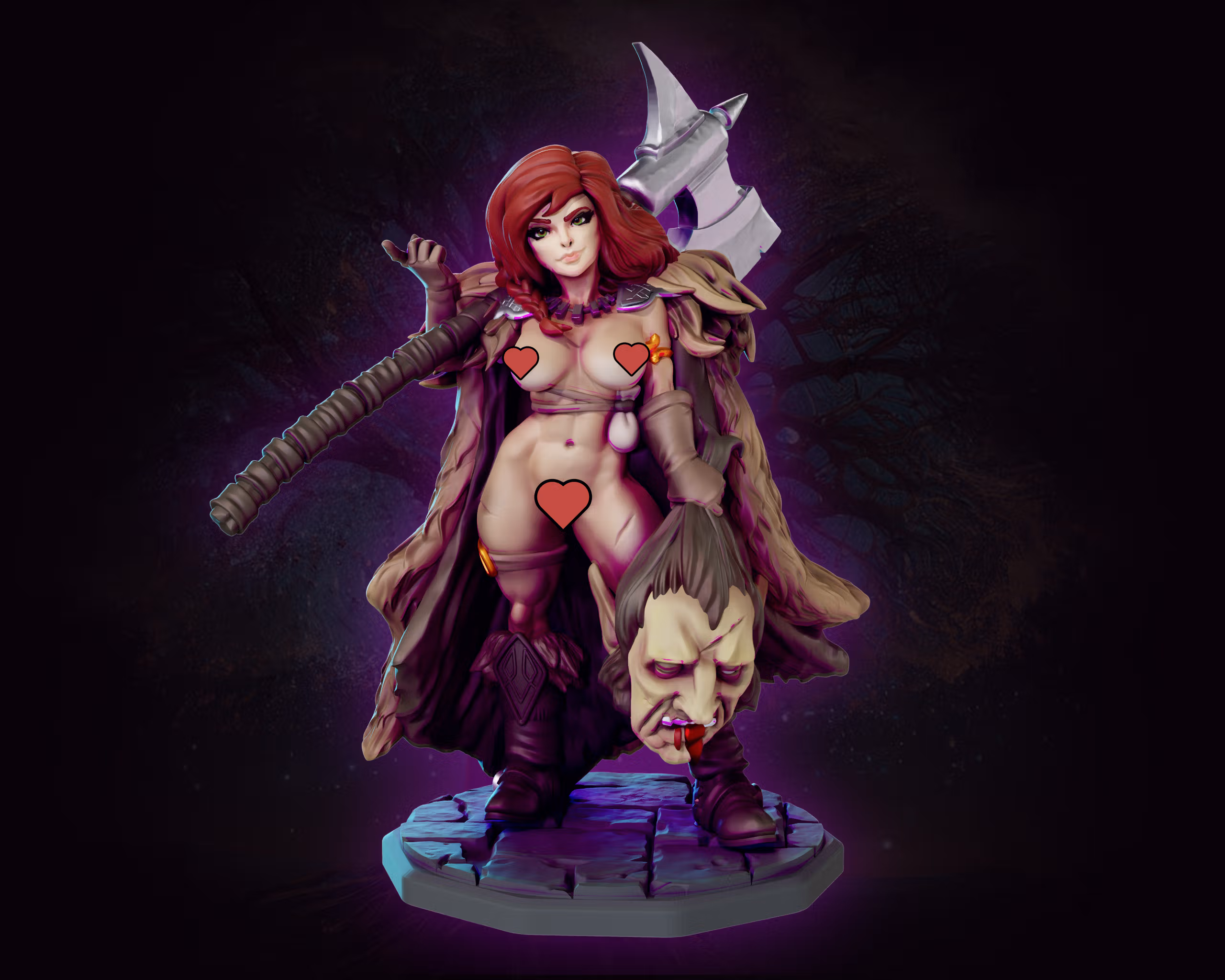 Troll Hunter Tanya Red Miniature | DnD Fan Art by Gaz Minis SFW,NSFW 3d printed,miniature,dnd miniature,nsfw miniature,Troll Hunter Tanya Red,3d printed miniature