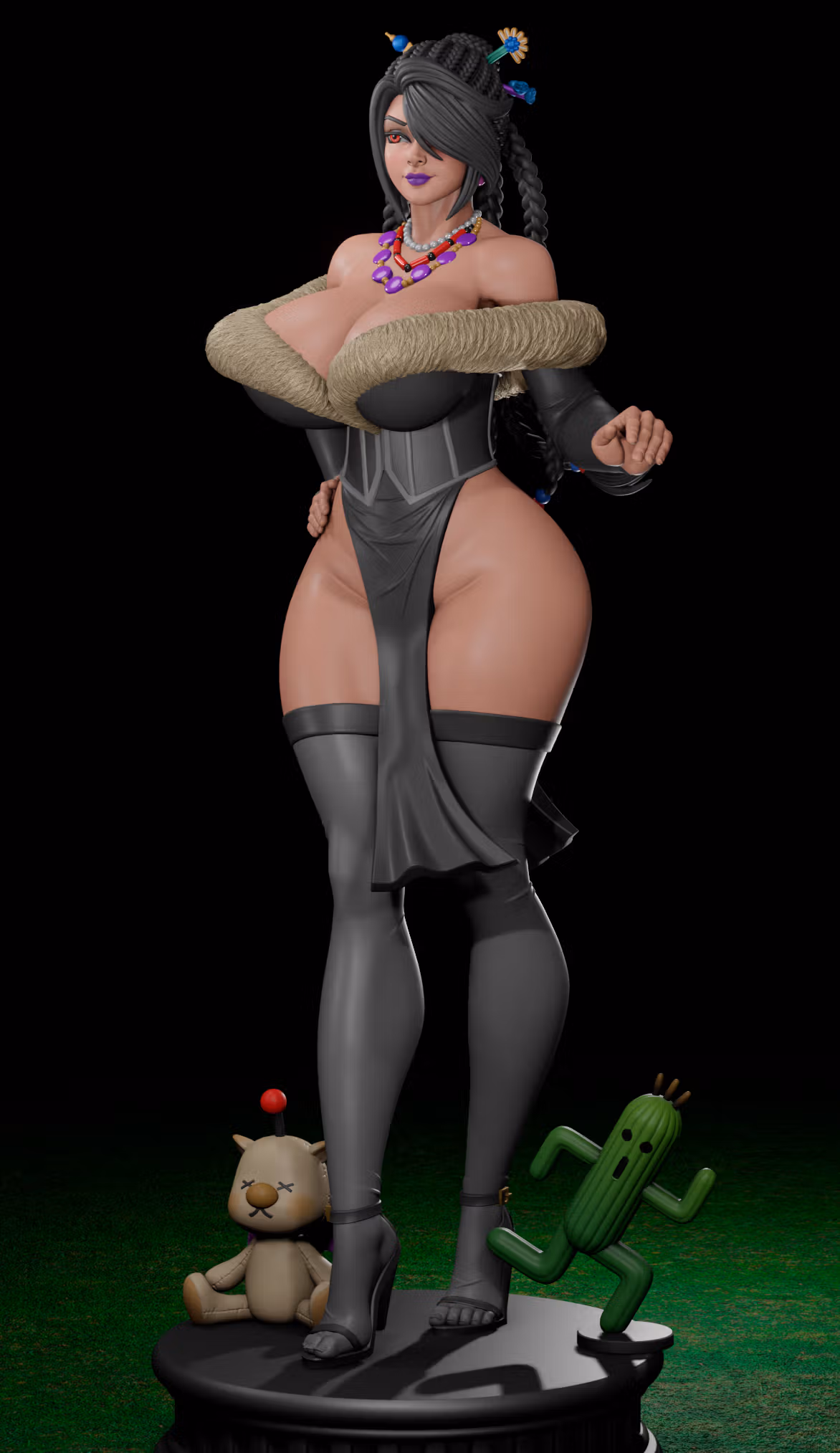 Lulu Statue | Final Fantasy Fan Art by Digital Dark SFW,NSFW,Futa 3d printed statue,3d printed,nsfw statue,futa statue,Lulu Statue,Final Fantasy Statue,futa figurines,futanari figurines,futanari statue