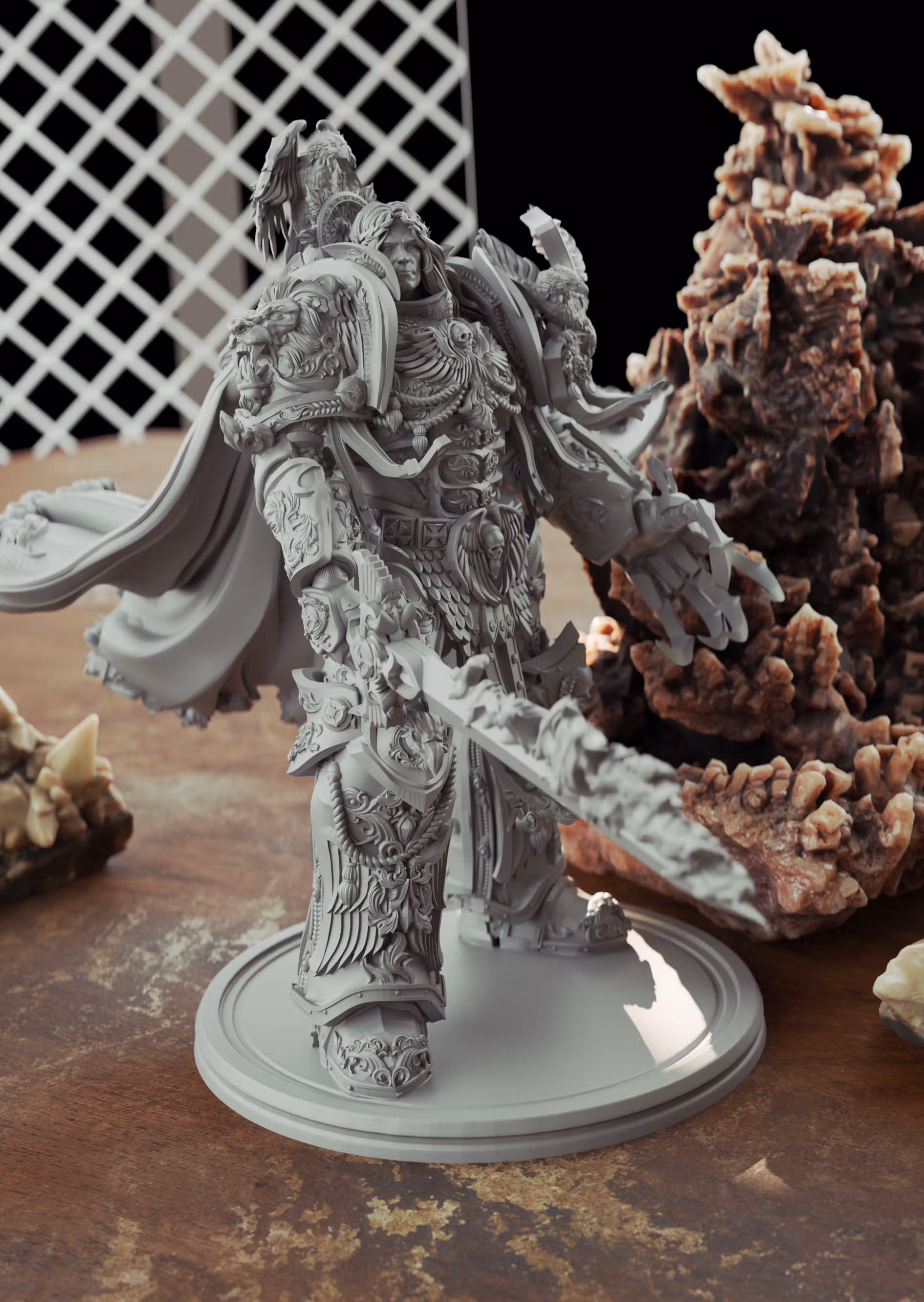 Emperor of Mankind Miniature | 40k Fan Art by 3DArtGuy SFW 3d printed miniature,3d printed,miniature,sfw miniature,warhammer 40k,40k miniature,Emperor of Mankind