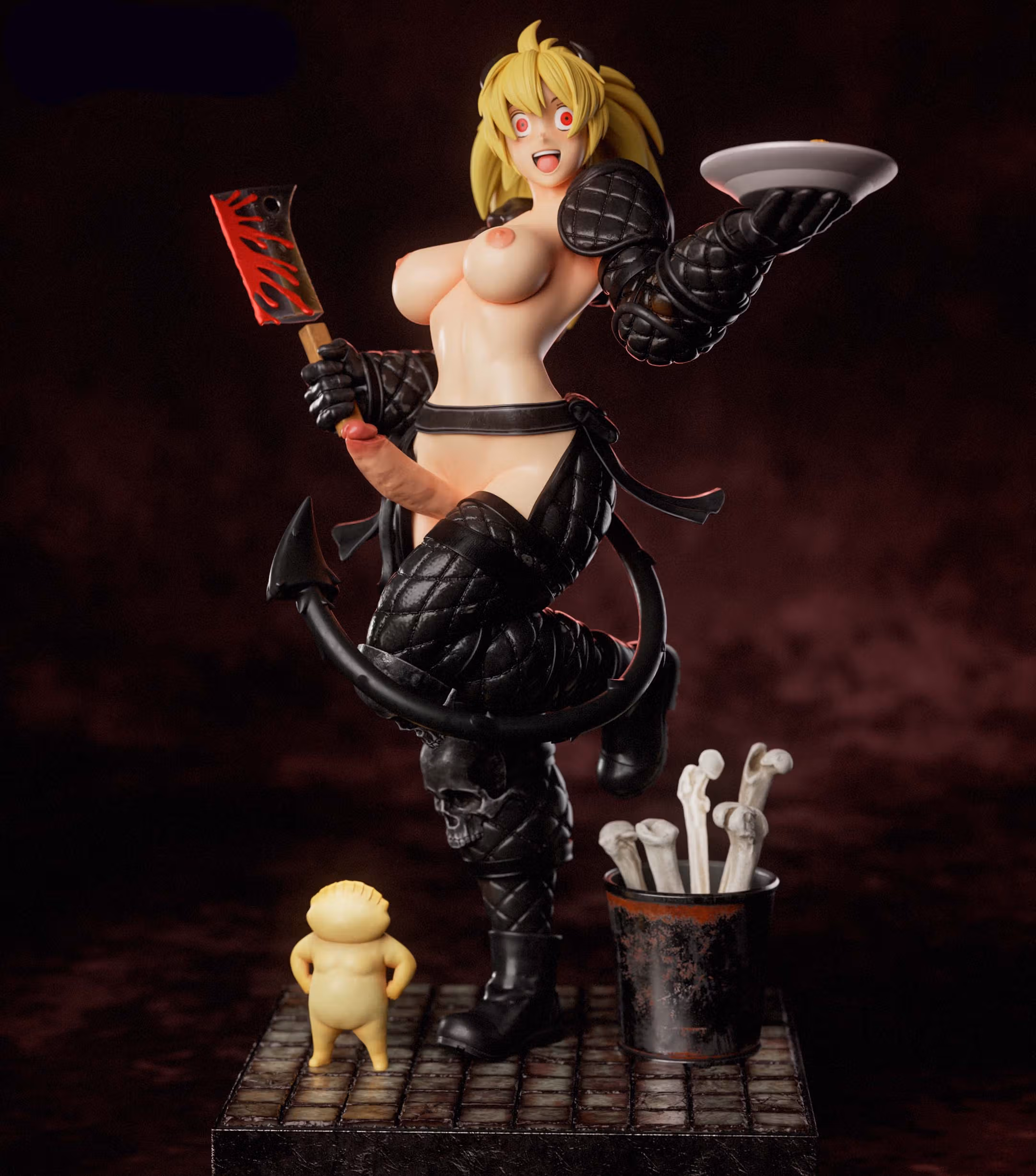 Statue Nikaido | Dorohedoro Fan art par Gatsu SFW,NSFW,Futa 3d printed statue,3d printed,nsfw statue,futa statue,Nikaido Statue,Dorohedoro statue,futa figurines,futanari figurines,futanari statue
