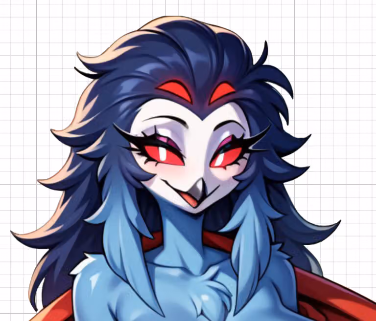 Stolas Blue Furry Girl Sticker | Helluva Boss Vinyl Sticker NSFW Helluva Boss,nsfw sticker,Stolas Blue Furry Girl sticker,furry stickers