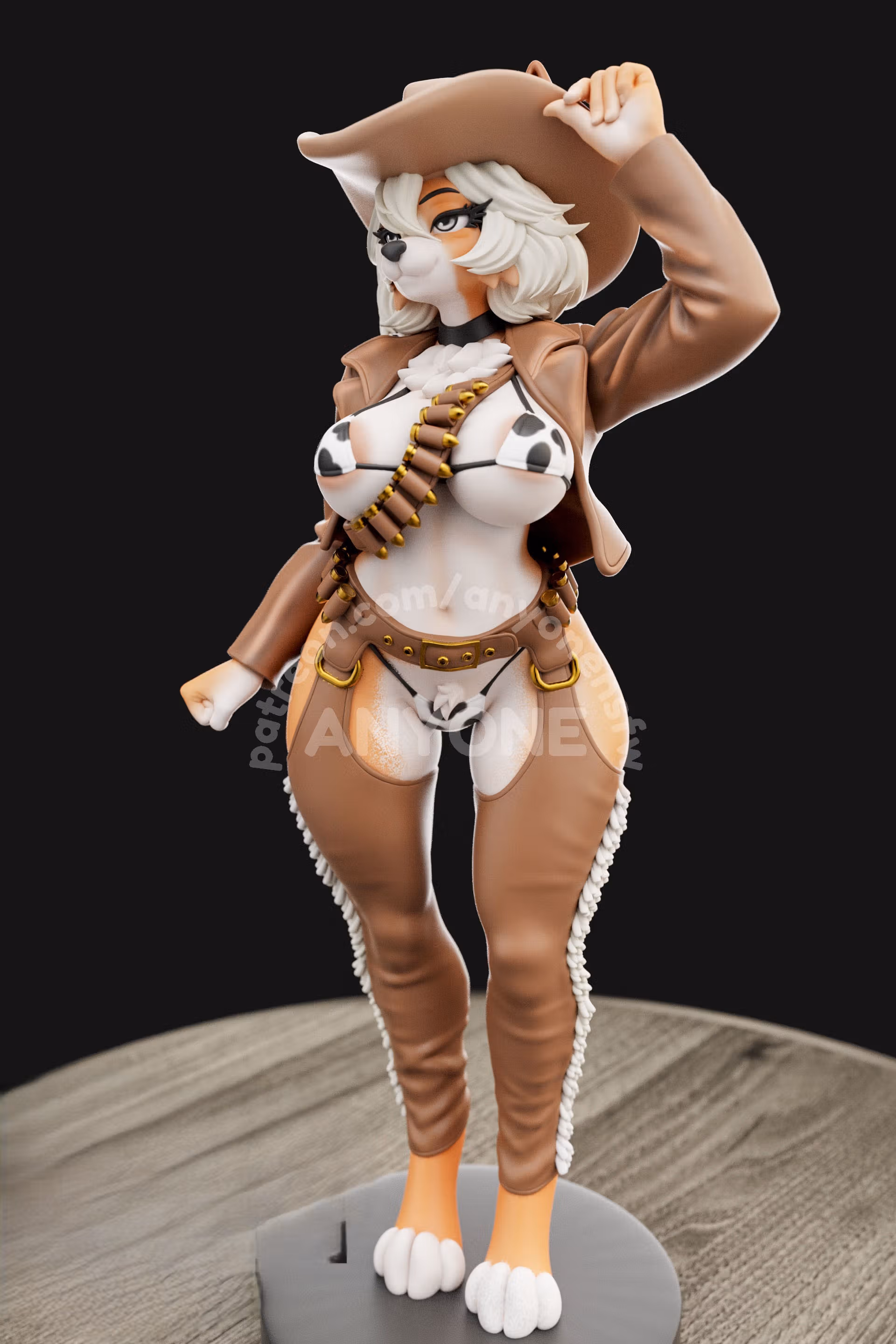 Cowgirl Furry Statue | Original Fan Art by Anyonensfw SFW,NSFW,Futa 3d printed statue,3d printed,nsfw statue,3d printed figure,Cowgirl Statue,furry statue,futa statue,futa figurines,futanari figurines,futanari statue