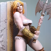 Azhra The Barbarian Statue | DnD Fan Art by TorridaMinis SFW,NSFW 3d printed,3d printed statue,nsfw statue,3d printed figure,Azhra The Barbarian Statue,dnd Statue