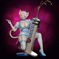 Nurse Flint Furry Statue | Original Fan Art by Onagaba SFW,NSFW,Futa 3d printed statue,3d printed,3d printed figure,Nurse Flint Statue,futa statue,futa figurines,futanari figurines,futanari statue,nsfw statue,furry statue