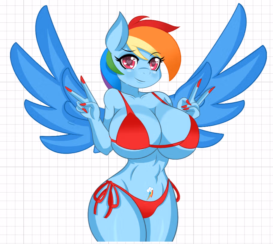 Rainbow Dash Peace Signal Furry Sticker | My Little Pony Vinyl Sticker SFW,NSFW,Futa furry sticker,nsfw sticker,futanari sticker,Rainbow Dash,mlp sticker,My Little Pony sticker,futa sticker