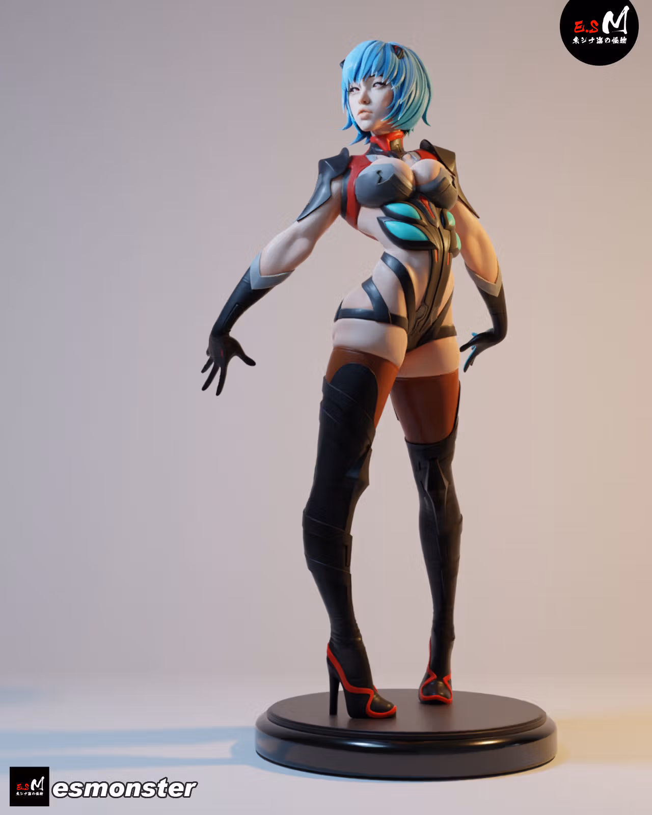 Rei Ayanami Statue | Evangelion Fan Art by E.S Monster SFW 3d printed statue,3d printed,3d printed figure,Rei Ayanami Statue,Evangelion statue