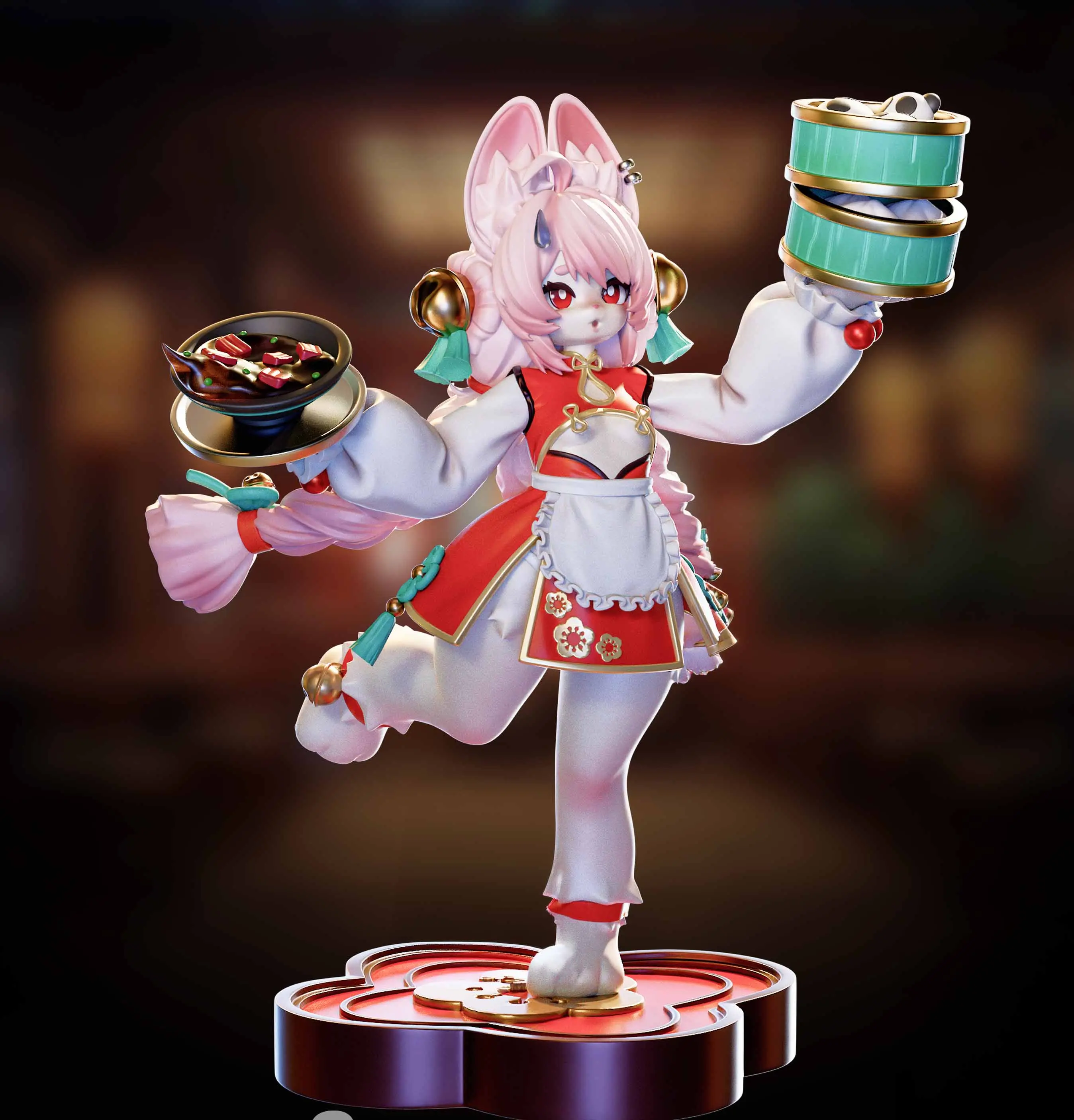 Zhao Chinese Cuisine Furry Statue | Zenless Zone Zero Fan Art by Onagaba SFW,NSFW,Futa 3d printed statue,3d printed,3d printed figure,Zenless Zone Zero statue,Zhao Statue,nsfw statue,furry statue