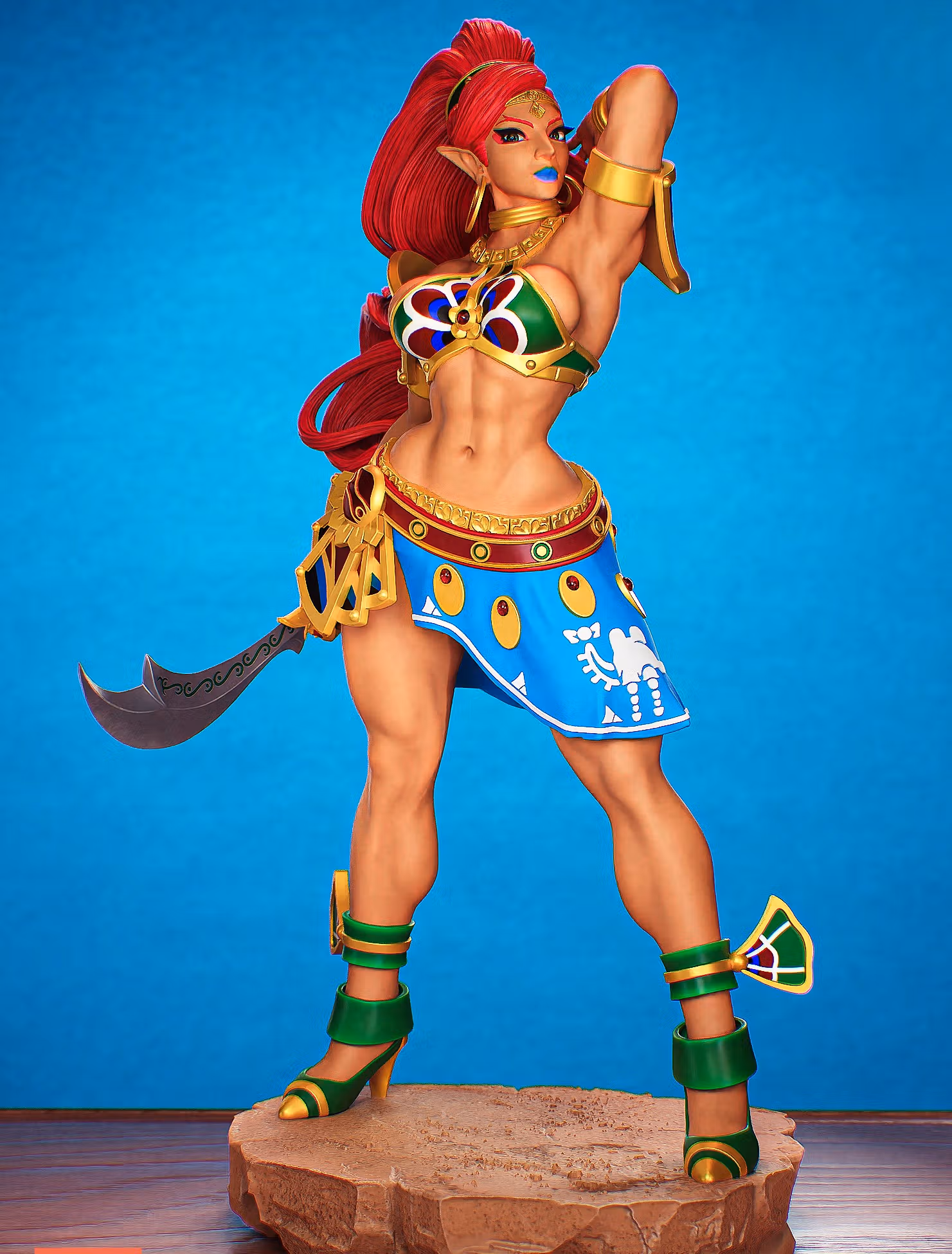 Estatua Urbosa | The Legend of Zelda Fan art por PEACHFIGURE SFW,NSFW 3d printed,3d printed statue,The Legend of Zelda statue,Urbosa statue,nsfw statue