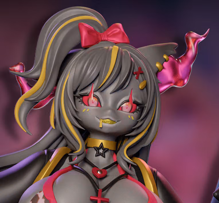 Gyaru Mega Banette Furry Statue | Pokemon Fan Art by Onagaba SFW,NSFW,Futa 3d printed statue,3d printed,3d printed figure,Banette Statue,Pokémon Statue,nsfw statue,furry statue