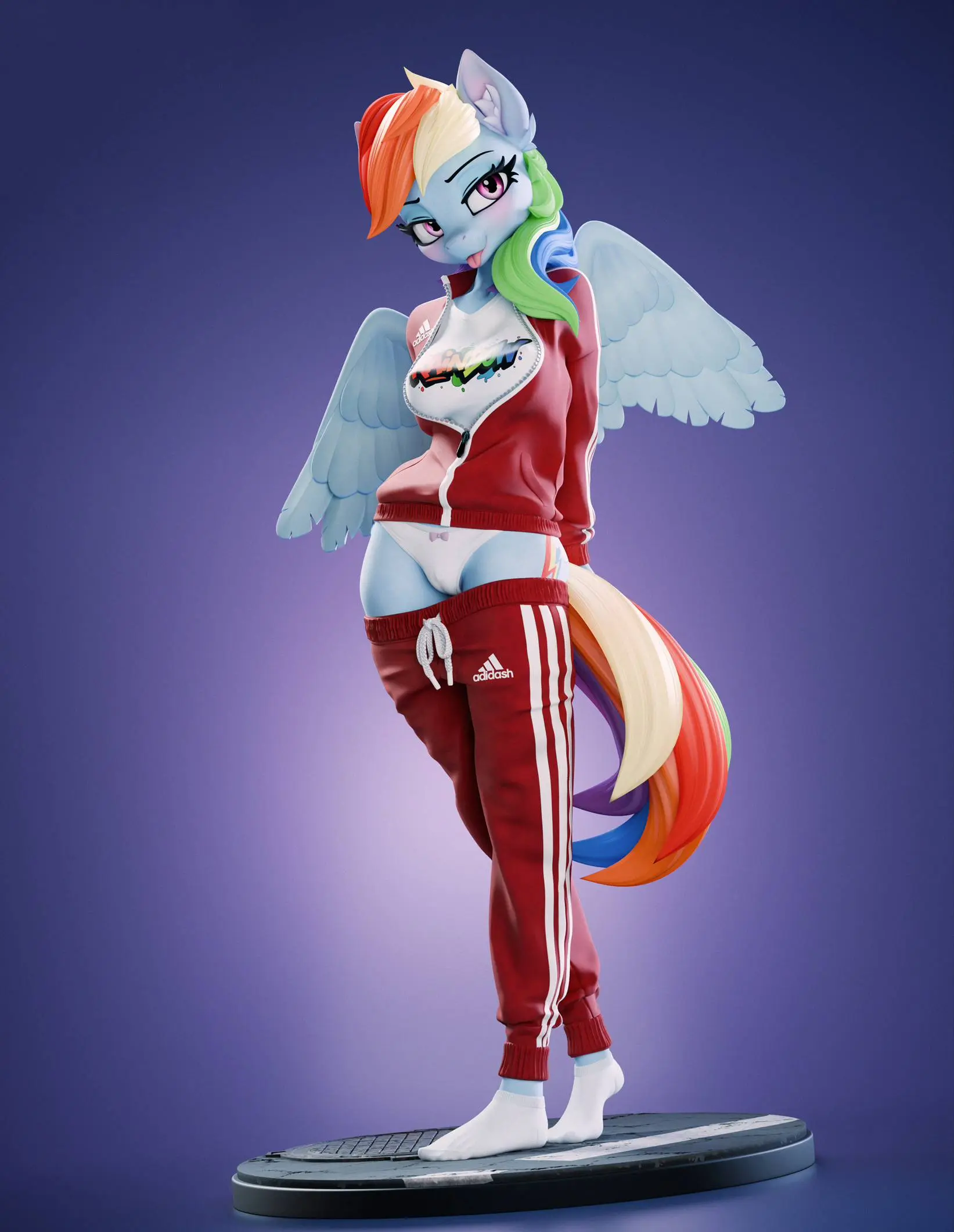 Rainbow Dash Furry Statue | My Little Pony Fan Art by Chyvak SFW,NSFW 3d printed figure,3d printed,My Little Pony Statue,Rainbow Dash statue,furry statue,nsfw statue