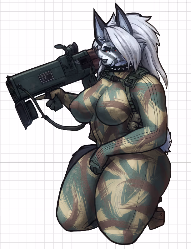 Loona Rocket Launcher Furry Sticker | Helluva Boss Vinyl Sticker SFW sfw sticker,stickers,Loona Rocket Launcher sticker,Helluva Boss sticker