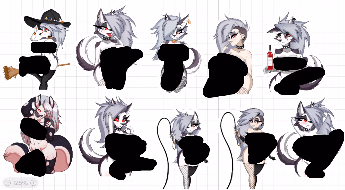 Loona Mega Pack Futa Sticker | Helluva Boss Furry Futanari Sticker Vinyl Sticker Futa furry sticker,sticker pack,loona sticker,Helluva Boss sticker,Halloween sticker,futa sticker,futanari sticker,futanari stickers