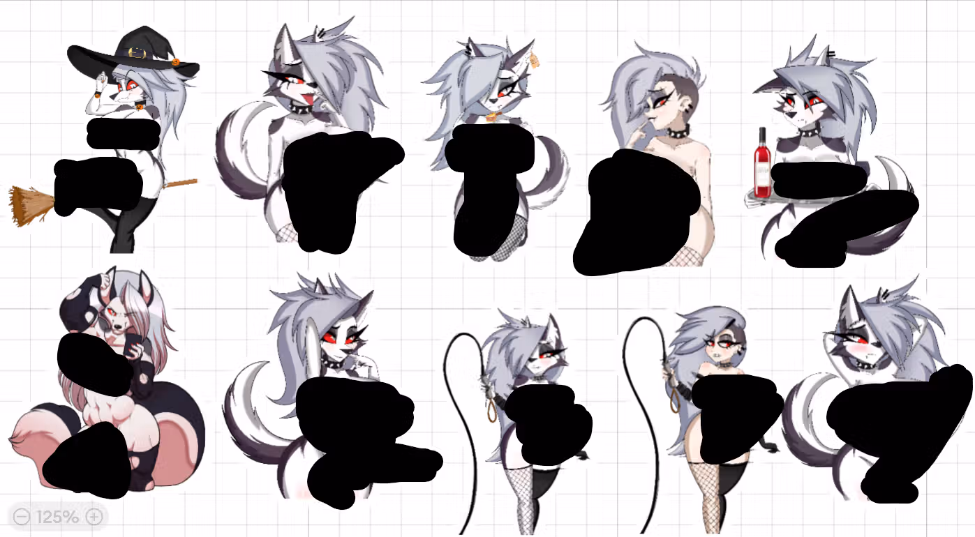 Loona Mega Pack Futa Sticker | Helluva Boss Furry Futanari Stickers Vinyl Sticker  Futa furry sticker,sticker pack,loona sticker,Helluva Boss sticker,Halloween sticker,futa sticker,futanari sticker,futanari stickers