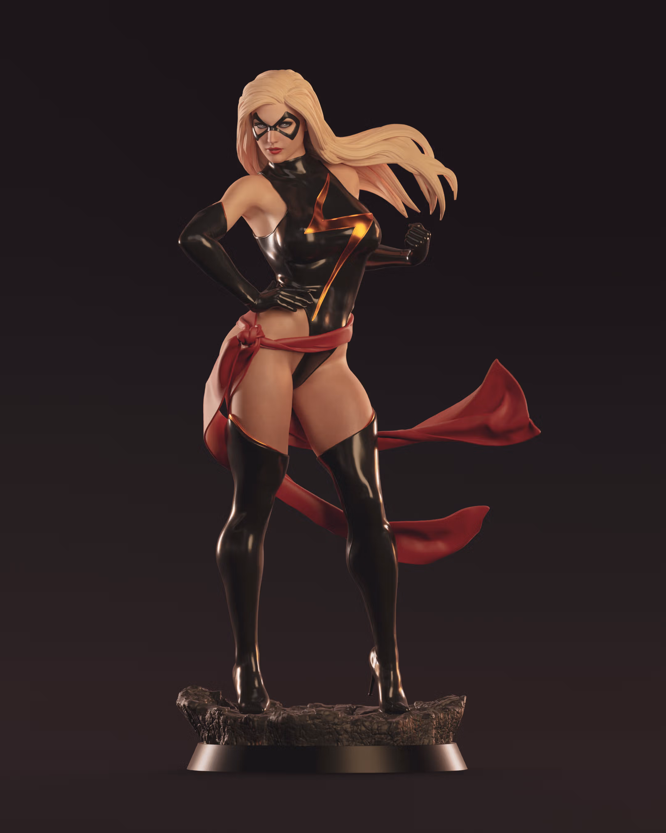 Estatua Ms. Marvel | Marvel Fan art por Abe3D SFW,NSFW 3d printed statue,ms marvel statue,marvel statue,3d printed figure,3d printed,nsfw statue