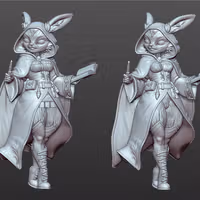 Mage Elowen Softpaw the Harengon Miniature | DnD Fan Art by Gaz Minis SFW 3d printed,miniature,dnd miniature,Mage Elowen Softpaw the Harengon,3d printed miniature
