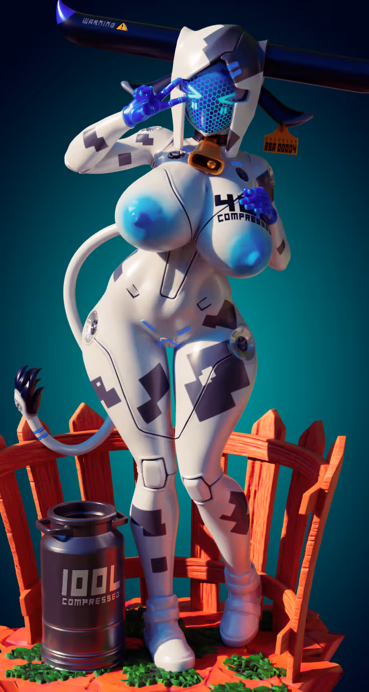 Cowbot Mecha Girl Furry Statue | Monster Girl Fanart von Officer Rhu SFW,NSFW 3d printed statue,3d printed,3d printed figure,Cowbot Mecha Girl Statue,Monster Girl Statue,nsfw statue,furry statue