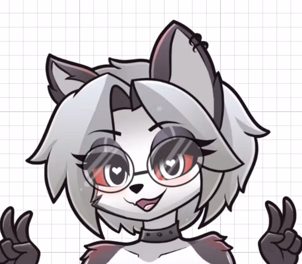 Pegatina Loona Cute With Glasses | Helluva Boss Pegatina de vinilo NSFW loona nsfw,loona sticker,furry sticker,SFW stickers,Helluva Boss,NSFW stickers