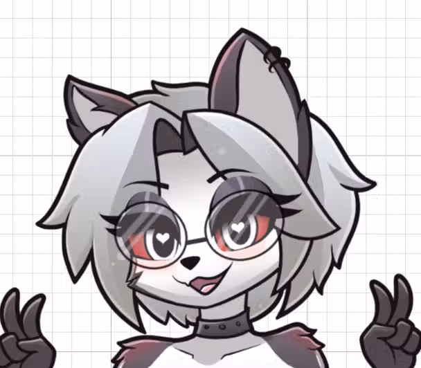 Loona Cute With Glasses Sticker | Helluva Boss Vinyl Sticker NSFW loona nsfw,loona sticker,furry sticker,SFW stickers,Helluva Boss,NSFW stickers
