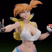 Misty Statue | Pokemon Fanart von Digital Dark SFW,NSFW,Futa 3d printed statue,3d printed,nsfw statue,3d printed figure,futa statue,Pokemon Statue,Misty Statue,futa figurines,futanari figurines,futanari statue