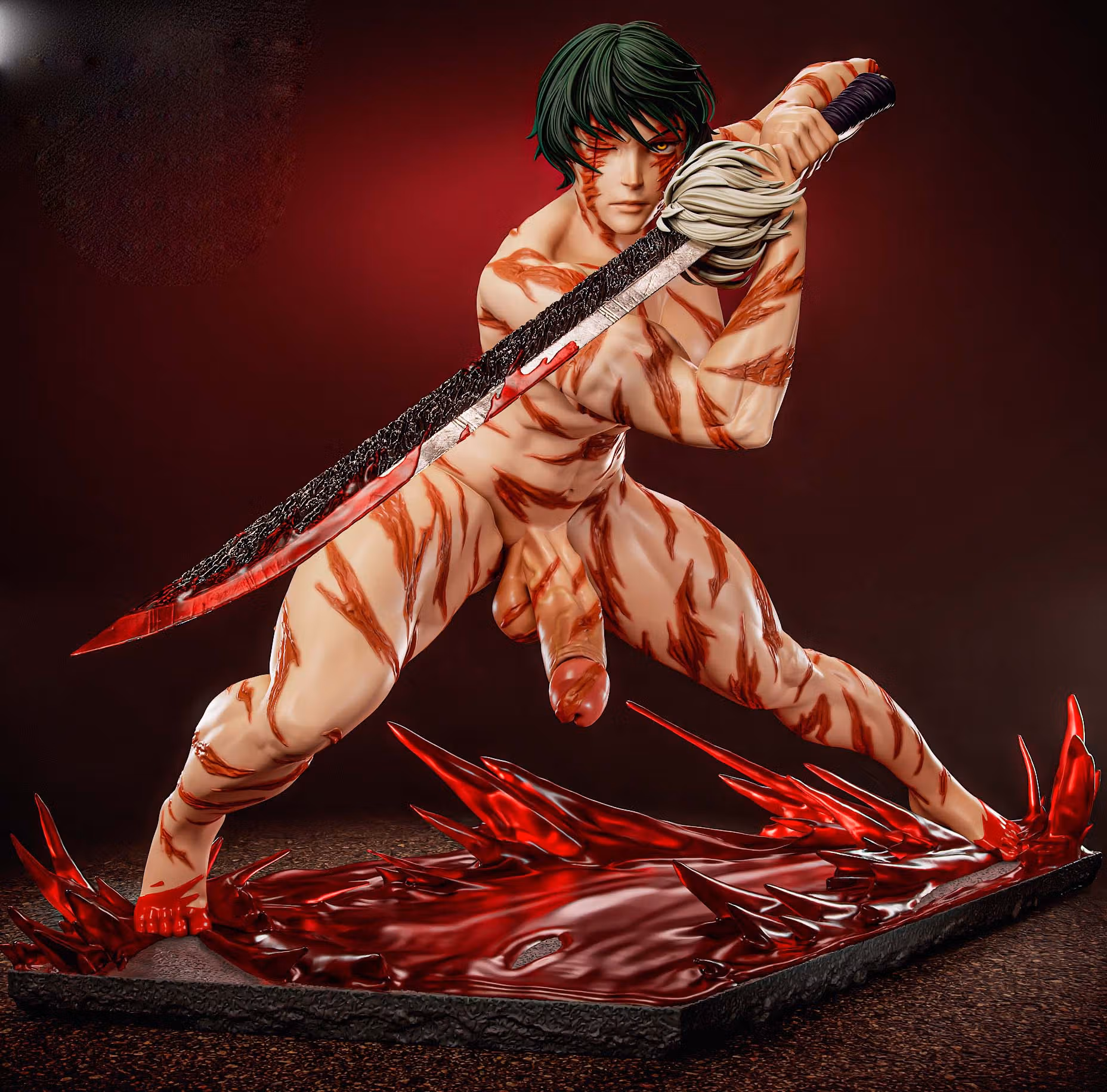 Statue Maki Zenin | Jujutsu Kaisen Fan art par Gatsu SFW,NSFW,Futa 3d printed statue,3d printed,nsfw statue,futa statue,Maki Zenin Statue,Jujutsu Kaisen statue,futa figurines,futanari figurines,futanari statue