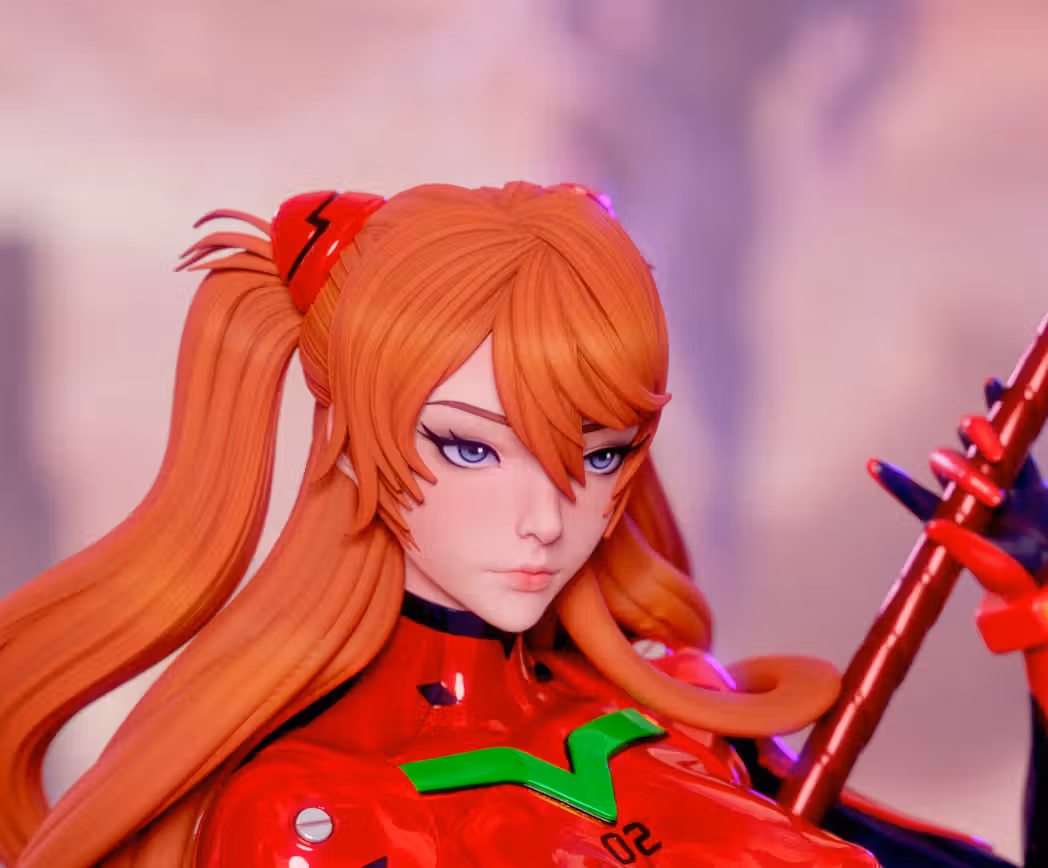 Asuka Statue | Evangelion Fan Art by Momoji3d SFW,NSFW 3d printed statue,3d printed,nsfw statue,evangelion statue,Asuka statue