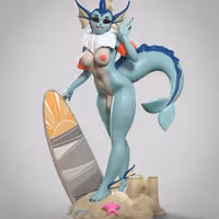 Statue Vaporeon Eevee | Pokemon Fan art par Anyonensfw SFW,NSFW,Futa 3d printed,3d printed statue,nsfw statue,futa statue,furry statue,Vaporeon Statue,Pokémon Statue,futa figurines,futanari figurines,futanari statue